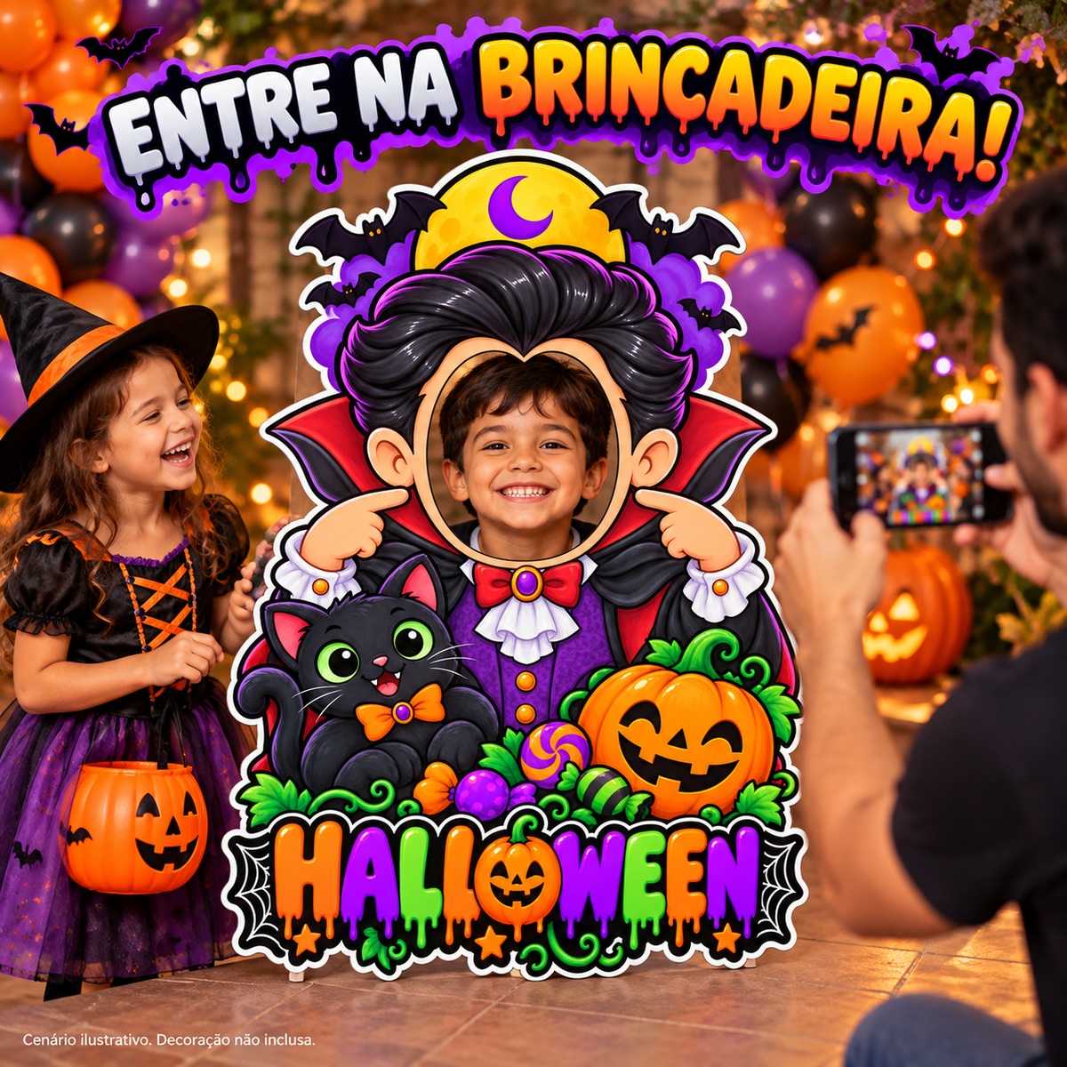 Painel Halloween Vampirinho — Aplicação
