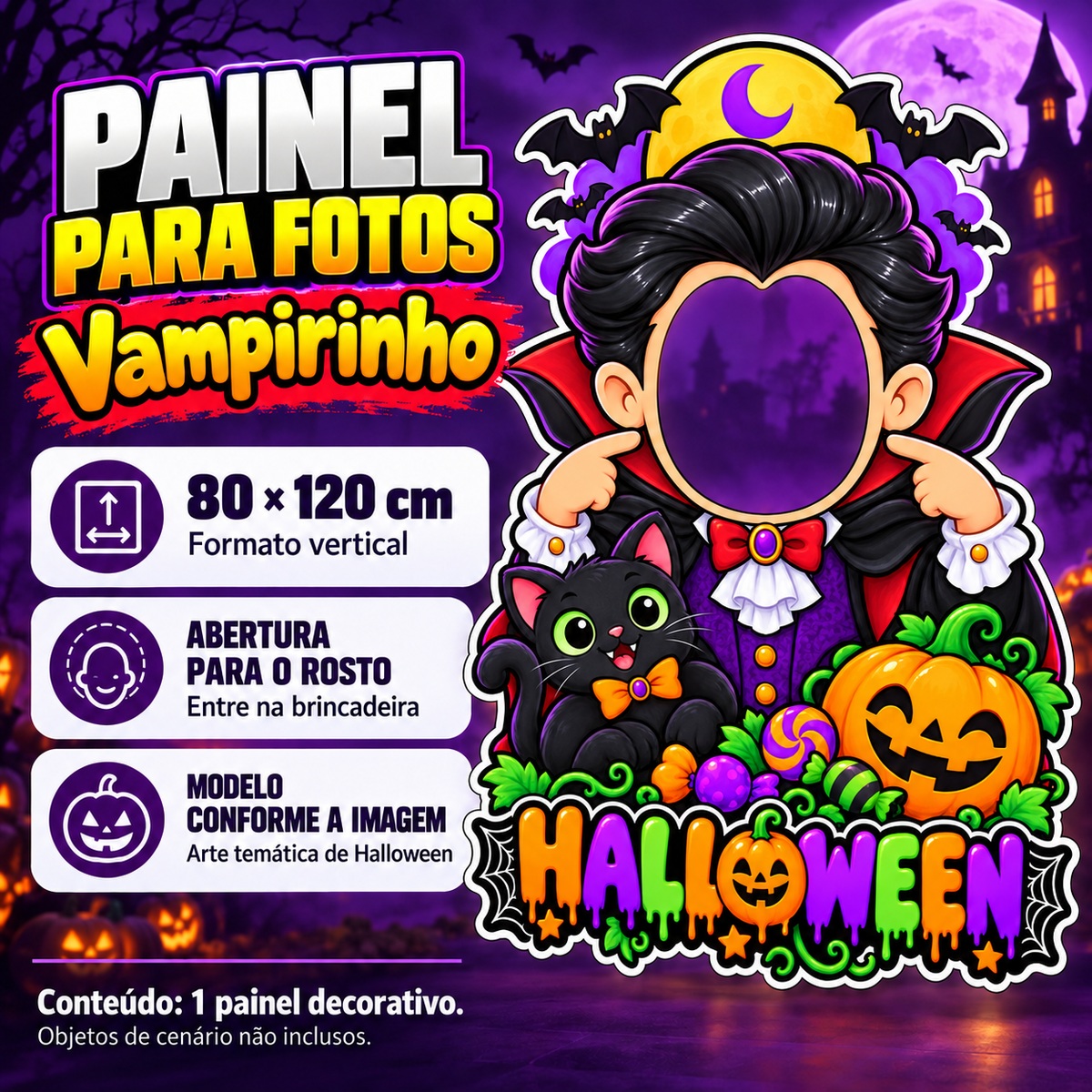 Painel para Fotos Halloween — Vampirinho — imagem 6