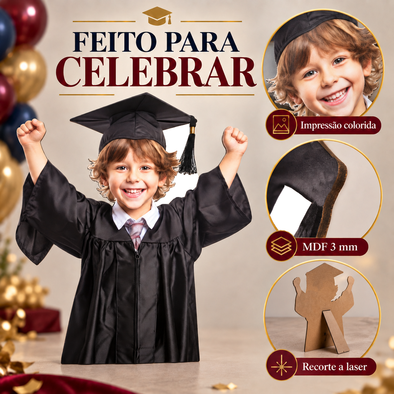 Totem Personalizado Menino Formando — imagem 4 de 5