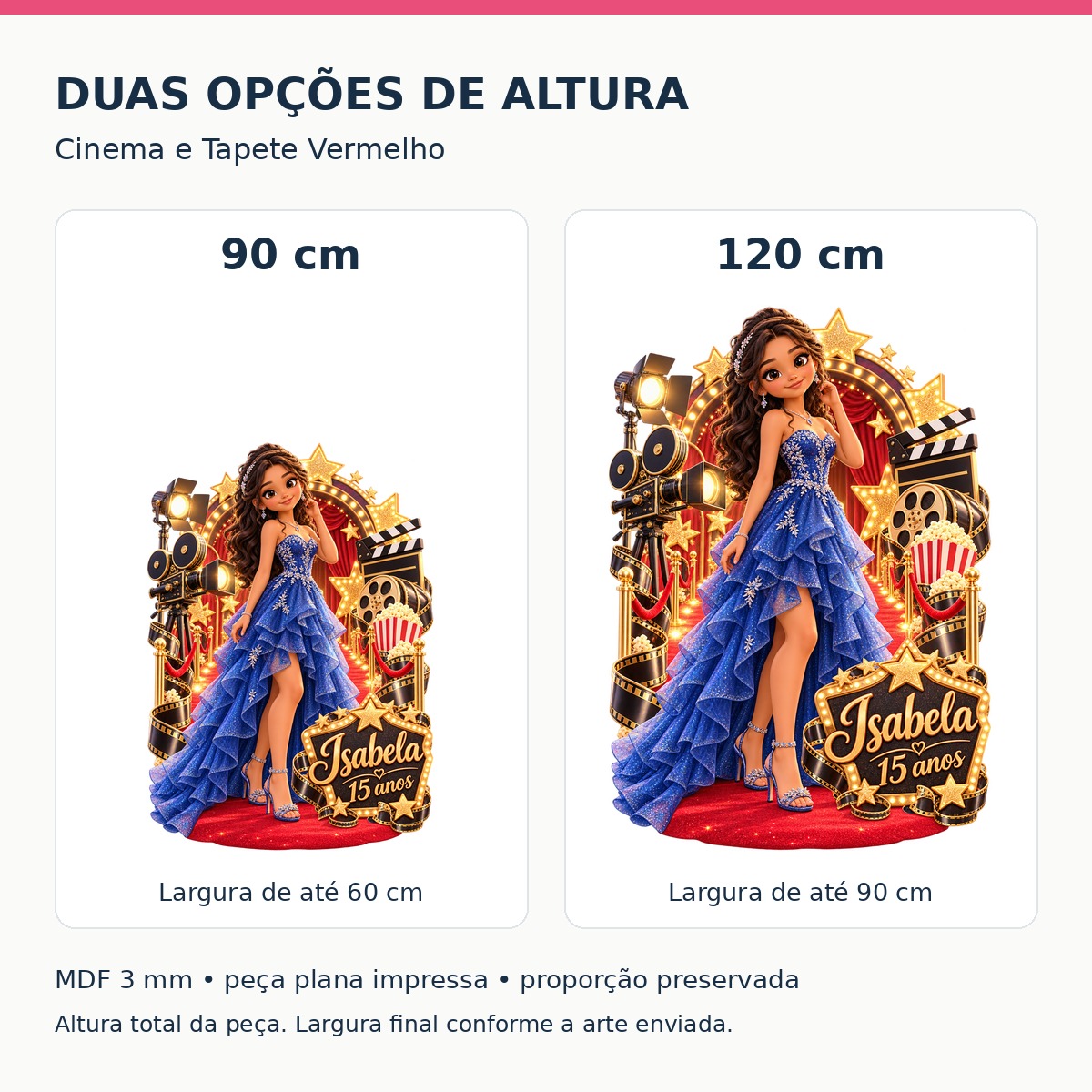 Cinema e Tapete Vermelho — Tamanhos
