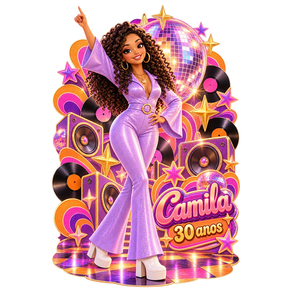Disco Retrô — Exemplo 3D