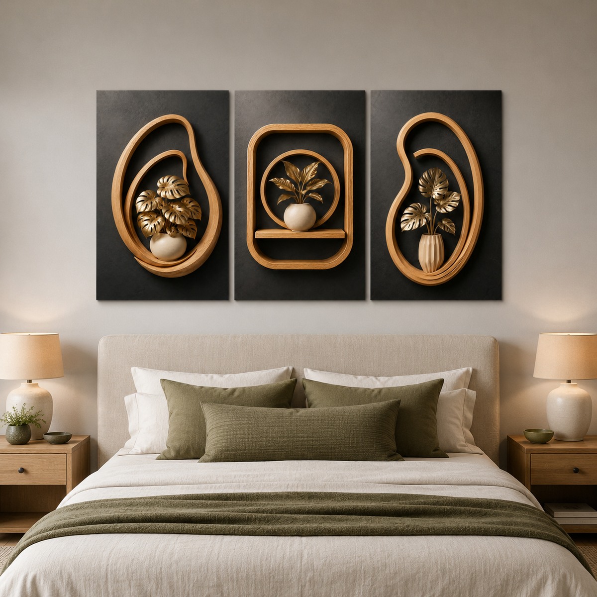Trio Tropical Dourado aplicado em ambiente decorado