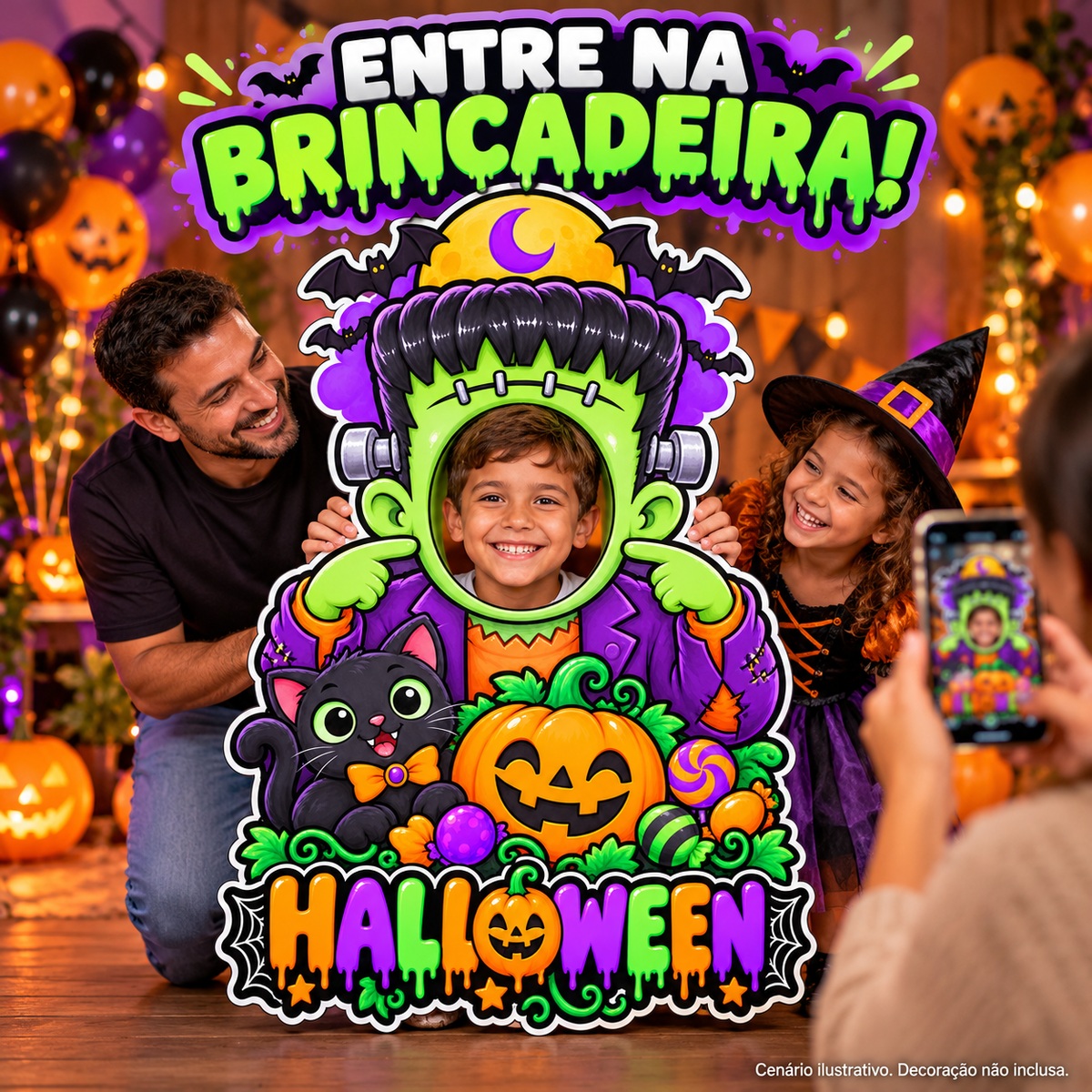 Painel Halloween Frankenstein — Aplicação