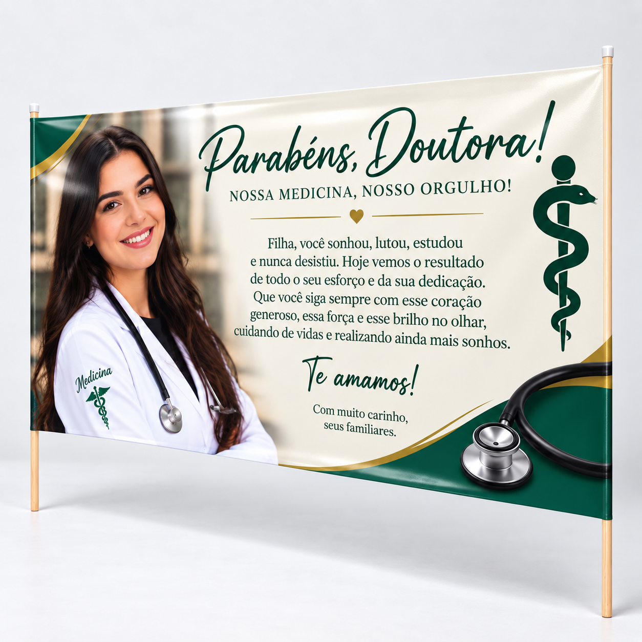 Faixa de Homenagem para Formatura em Lona 120 × 60 cm — imagem 3