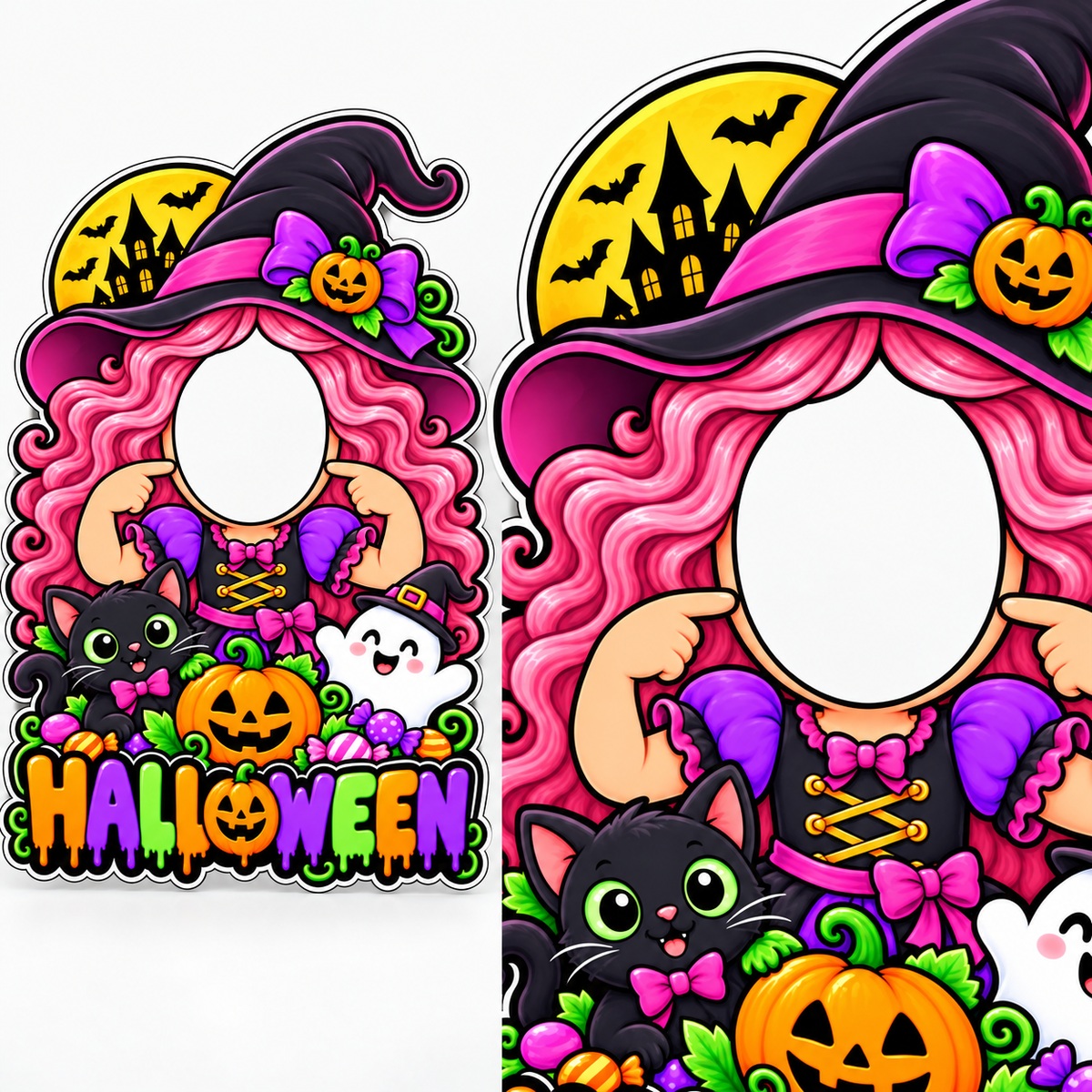 Painel Halloween Bruxinha Rosa — Capa