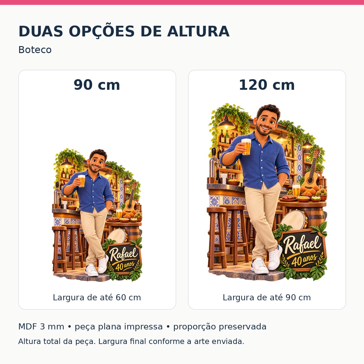 Boteco — Tamanhos