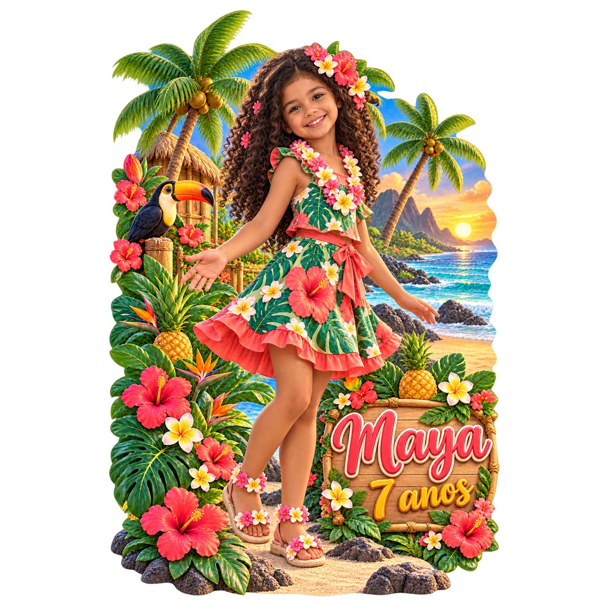 Tropical e Havaiano — Exemplo Fotorrealista